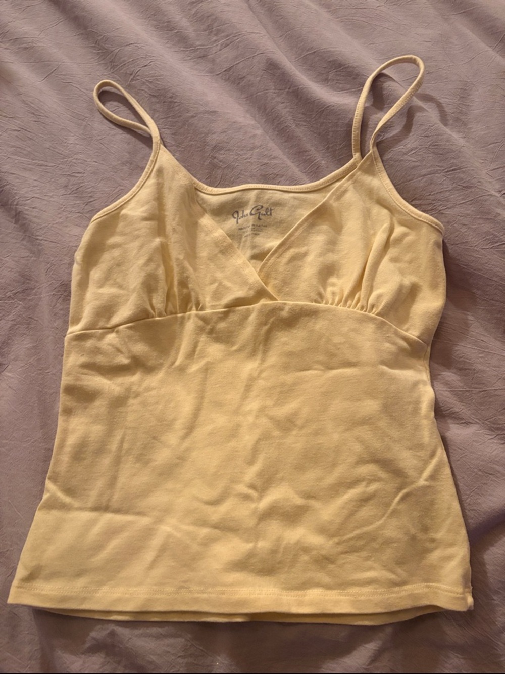 Brandy Melville John Galt Butter Yellow V-Neck Spaghetti Strap Cami Amara Tank